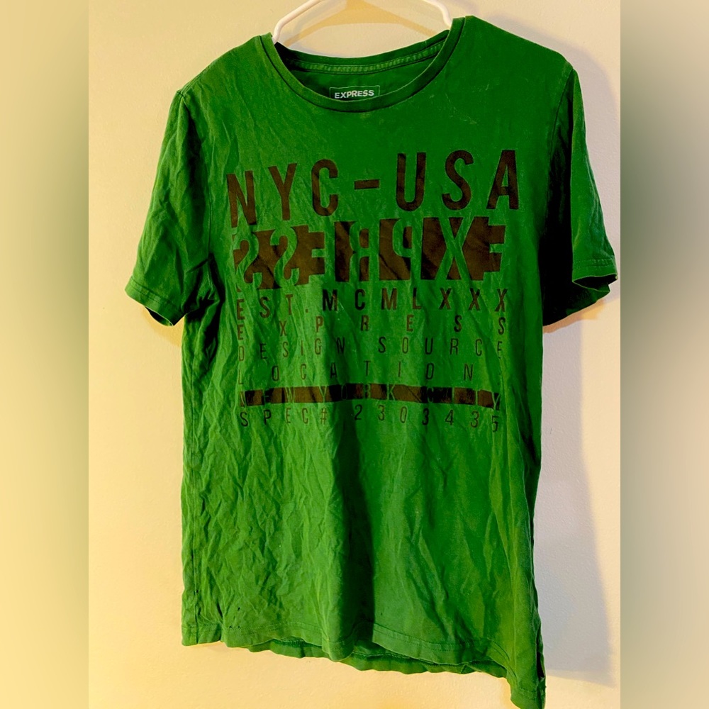 Express | Men's Small Green Logo Tee
